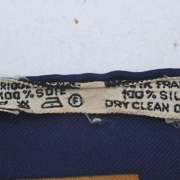 Authentic HERMES Carre 90 Scarf Suspenders Motif Silk Blue - Picture 12 of 14